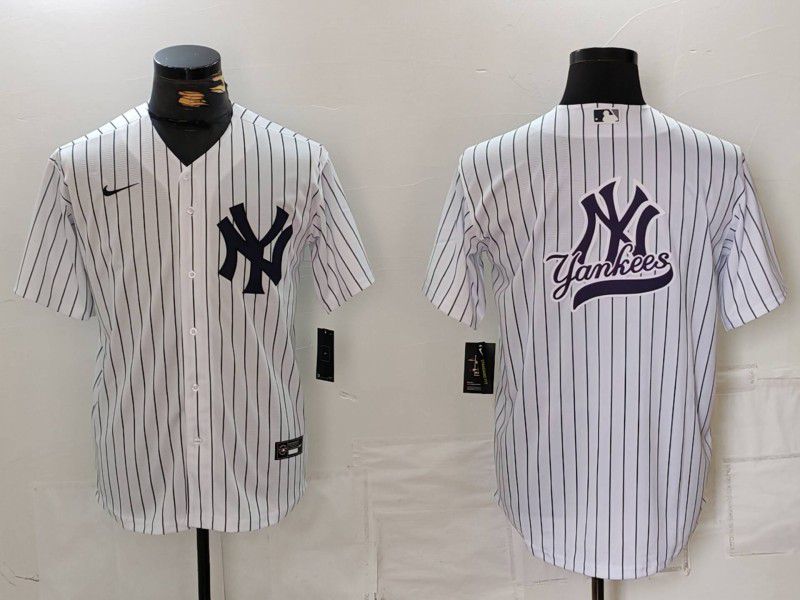Men New York Yankees Blank White Stripe Game 2024 Nike MLB Jersey style 9->new york yankees->MLB Jersey
